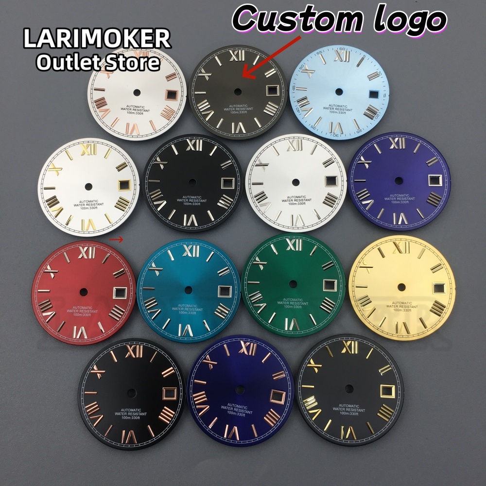 Luminous Dial Face - LARIMOKER 時計ダイヤル 29 ミリメートルローマ数字サンバースダイヤル日付窓なし発光なし NH35 ETA2824