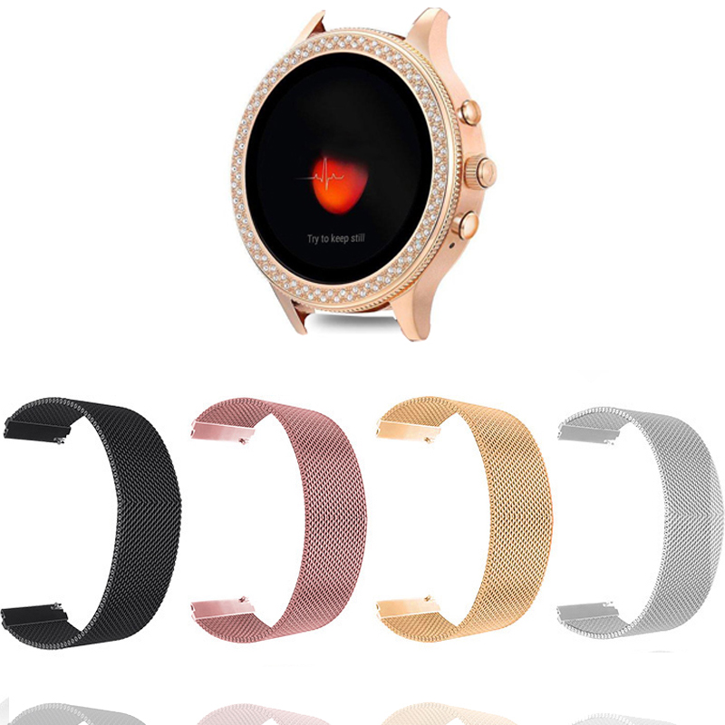 Fossil Watches Smartwatch Gen 3 - 解剖学用18mmミラネーゼループストラップ4 qベンチャー時間/gen 3 qベンチャースマートウォッチ用クイックリリースバンドc2ローズゴールド