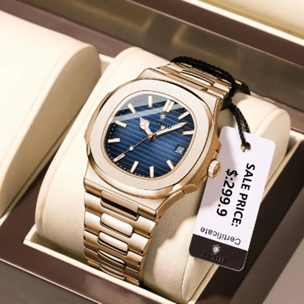 Smartwatch New Watches For Men - 新しいスイス製メンズカジュアルローズゴールド時計、メンズ高級腕時計、自動巻き時計、メンズファッションクォーツ腕時計、チュードポル1リアル
