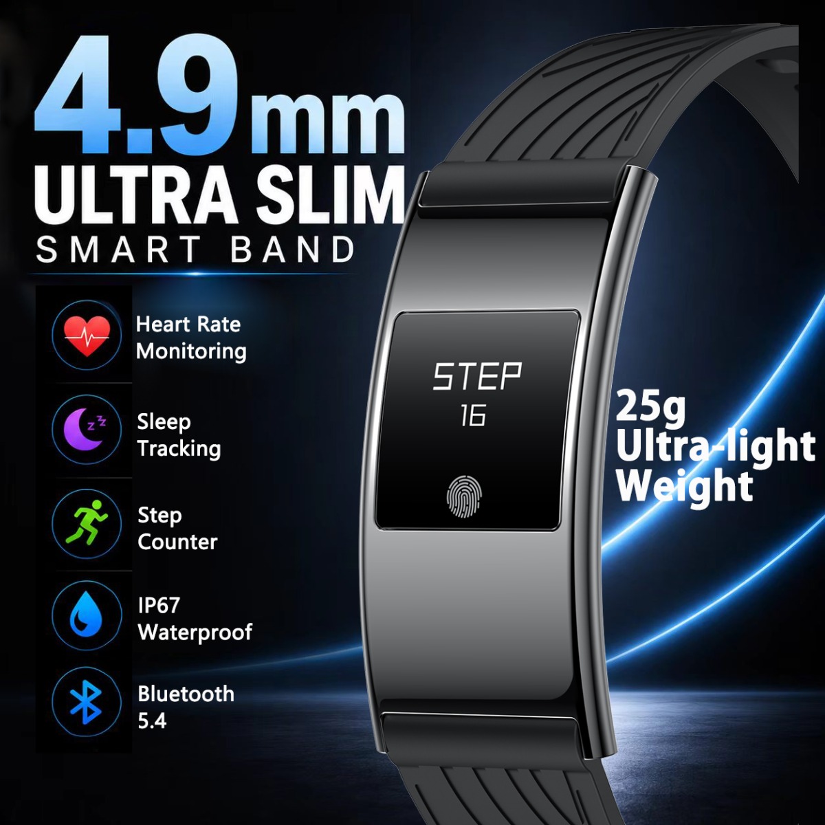Smartwatch Slim Watches For Men - 4.9mm超薄型 2026年最新スマートウォッチ 男女兼用 超軽量25g 血中酸素 睡眠モニタリング