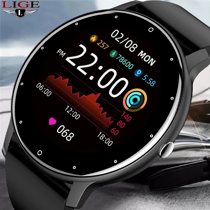 Smartwatch New Watches For Men - LIGE 2026新型スマートウォッチ メンズ フルタッチスクリーン スポーツフィットネスウォッチ IP67防水