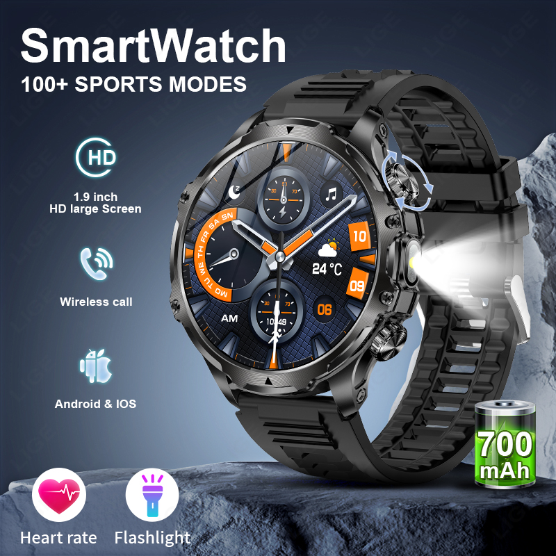Smartwatch Timex Watches For Men - LIGE スマートウォッチ軍人 1.9 