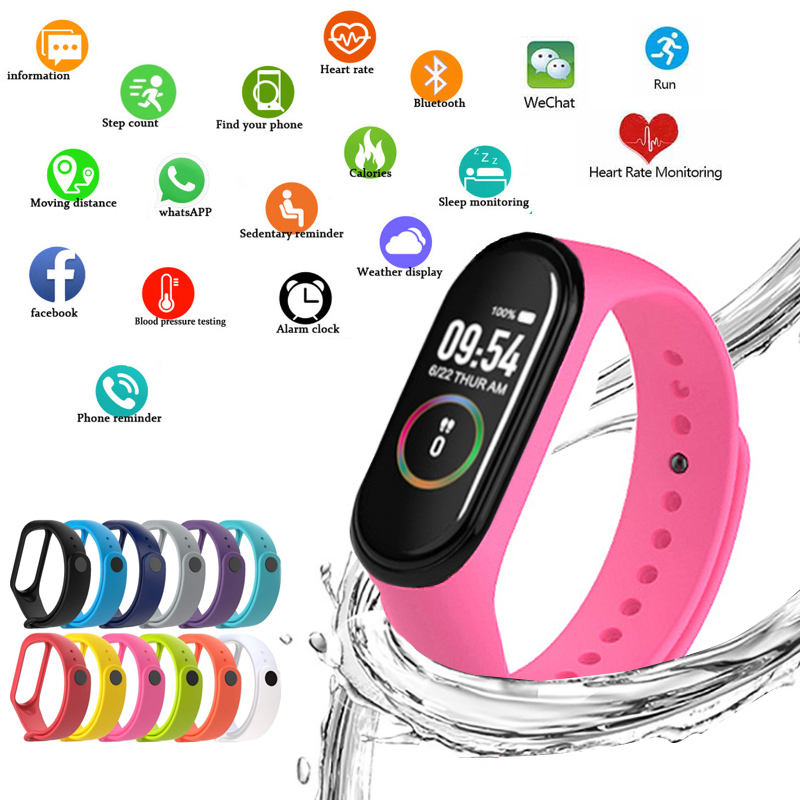 Smartwatch Branded Watches For Women - 女性用m4スマートウォッチ,ledディスプレイ付きスポーツリストバンド,bluetooth,防水,デジタル