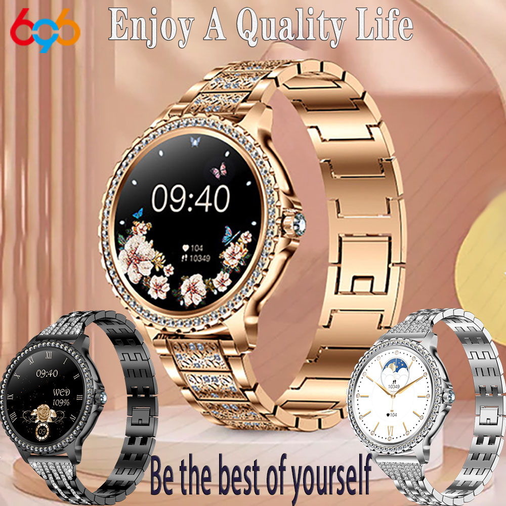 Watches Ladies Smartwatch - 696 新しいブルートゥース通話女性スマートウォッチスポーツフィットネスブレスレット防水体温女性時計音楽ガールスマートウォッチ