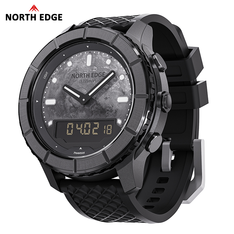 Altimeter Compass Watch - NORTH EDGE THARSIS メンズ カーボンファイバー デジタル腕時計