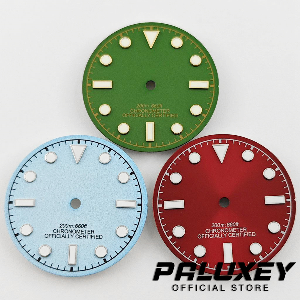 Luminous Dial Face - BB58スタイル 29mm 無地アイスブルー時計文字盤 グリーン夜光時計文字盤 NH35 NH36