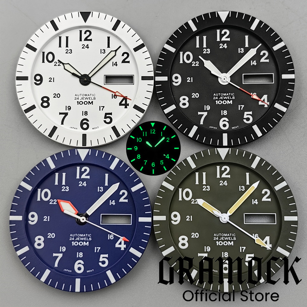 Luminous Dial Face - グラモック ヴィンテージ NH36 フェイス 34.3mm ブラック