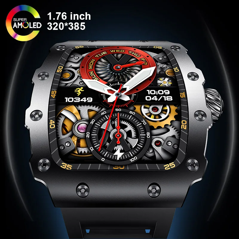 Hybrid Smartwatch - 新トレンドスマートウォッチ 1.76インチ AMOLED 3Dダイナミックダイヤル IP67防水 Bluetooth通話