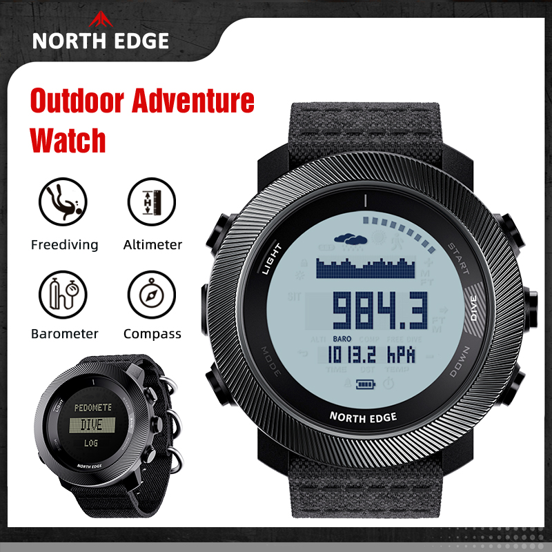 Altimeter Compass Watch - NORTH EDGE APACHE-D メンズ フリーダイビング デジタル腕時計