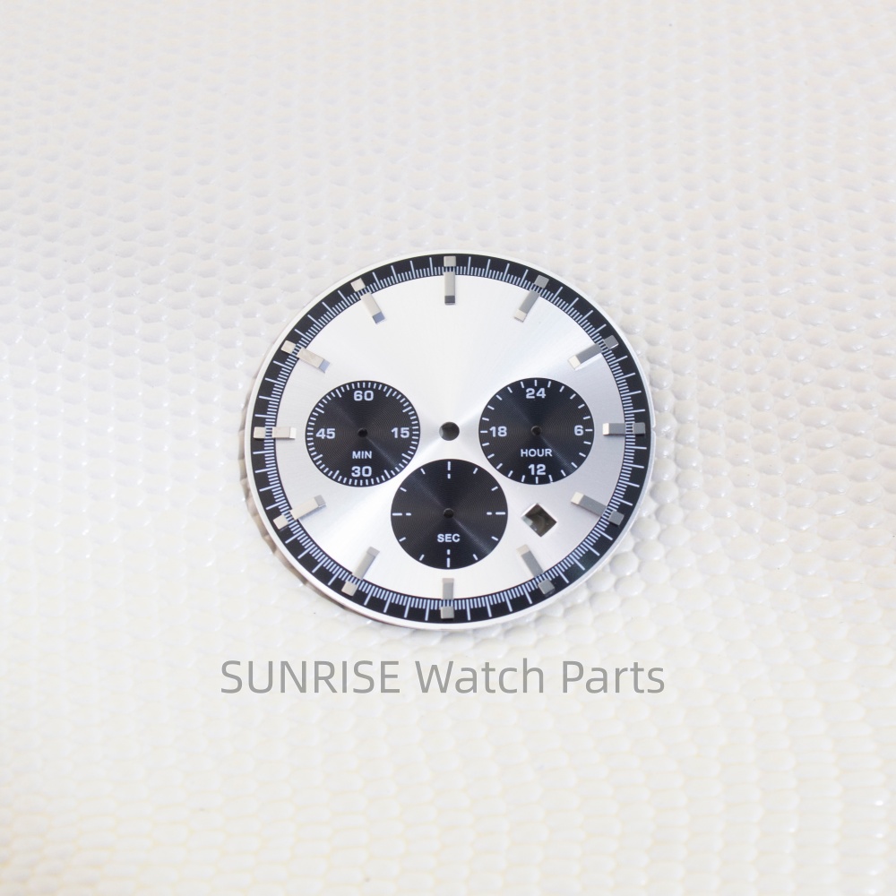 Luminous Dial Face - 35.5 ミリメートル VD53 時計ダイヤル針 VD53 クロノグラフクォーツムーブメント用グリーン発光時計文字盤ポインター針部品アクセサリー