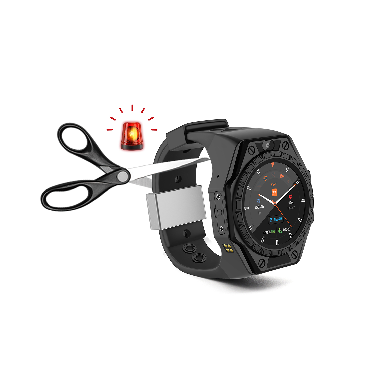 Hybrid Smartwatch - プロ仕様の設計で分解防止・改ざん防止機能付き4Gハイブリッドトラッキングスマートウォッチ/リストバンド/ブレスレットのみ
