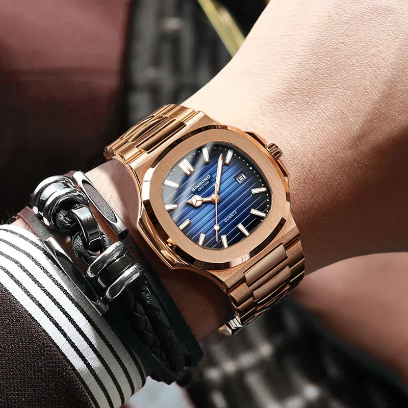 新しいスイス製メンズカジュアルローズゴールド時計、メンズ高級 - Smartwatch New Watches For Men のレビューと価格