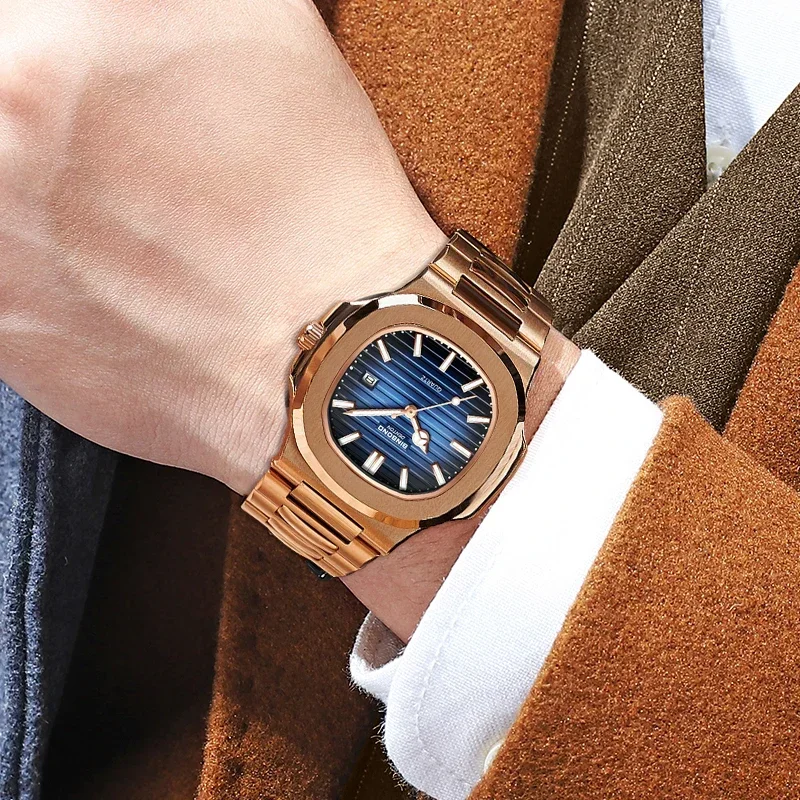 新しいスイス製メンズカジュアルローズゴールド時計、メンズ高級 - Smartwatch New Watches For Men のレビューと価格