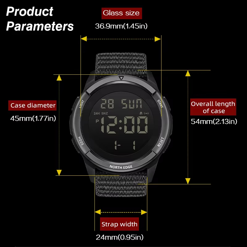 NORTH EDGE 2025 TERRAX メンズデジタル - Altimeter Compass Watch のレビューと価格
