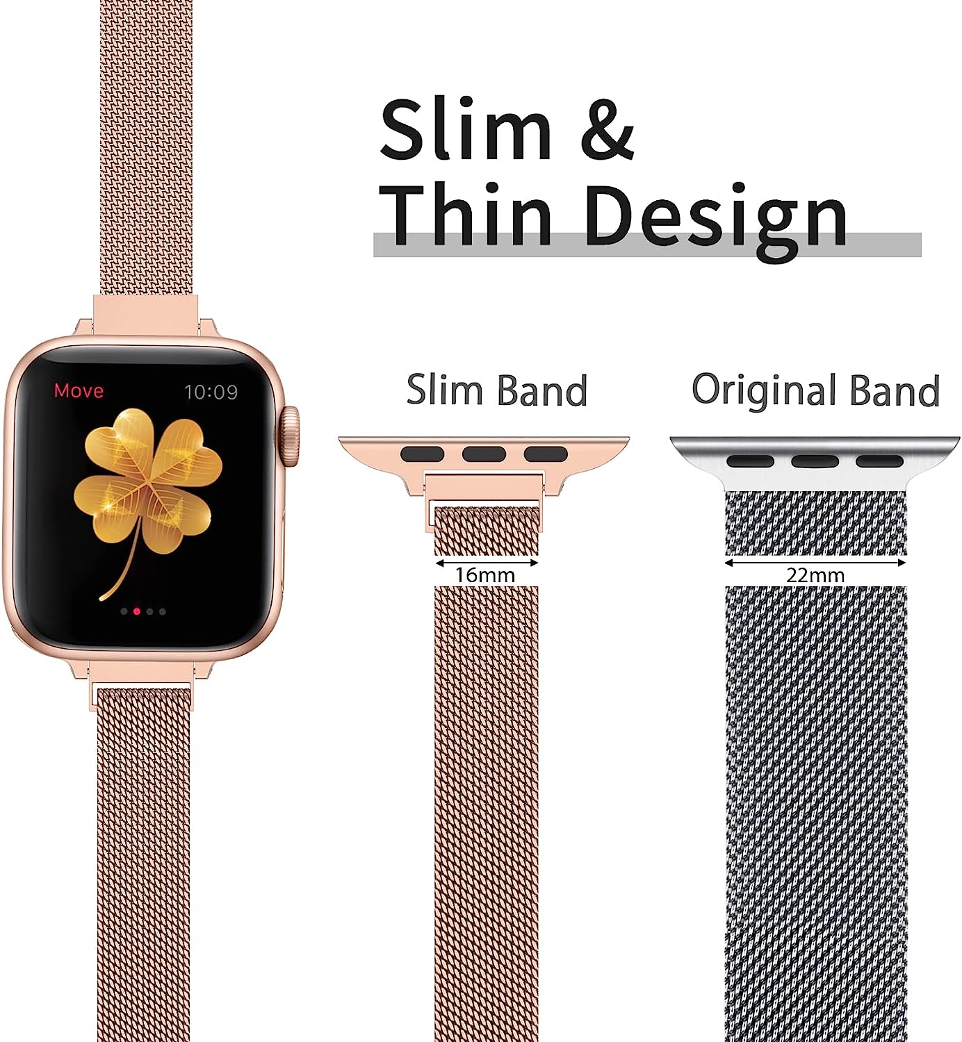 スリムミラネーゼループストラップ Apple Watch U - Smartwatch Slim Watches For Men のレビューと価格