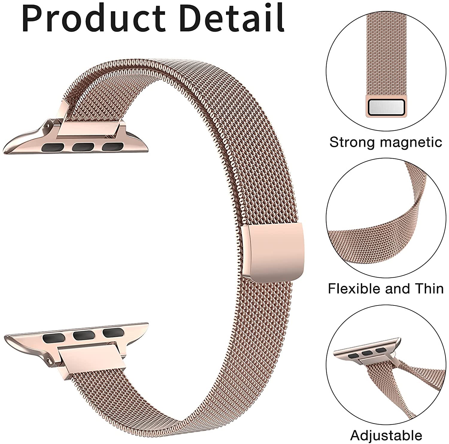 スリムミラネーゼループストラップ Apple Watch U - Smartwatch Slim Watches For Men のレビューと価格