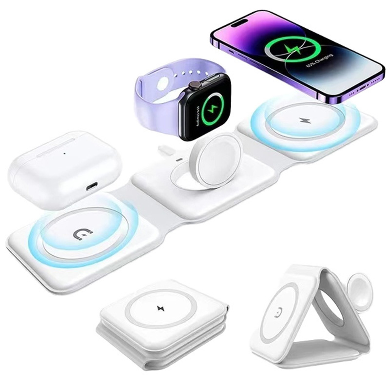 3-in-1 磁気折りたたみ式ワイヤレス充電器、15W急速充 - Smartwatch Watches For Iphone のレビューと価格