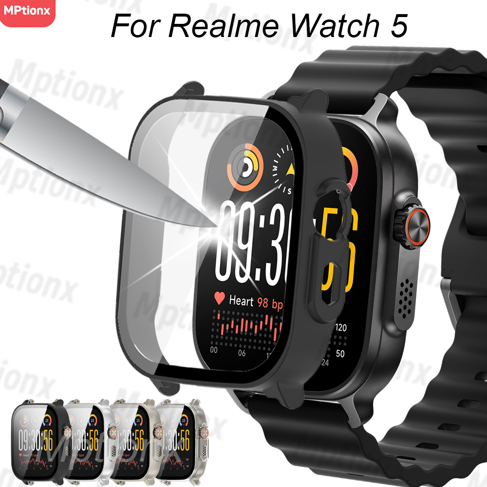 PC ケース + ガラス Realme Watch 5 用ス - Watch S Realme のレビューと価格