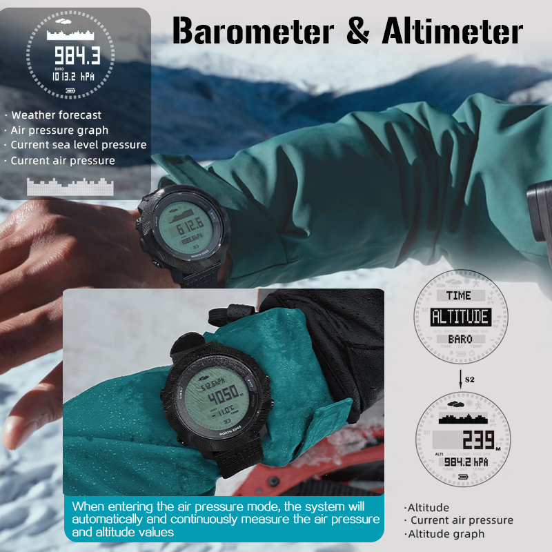 NORTH EDGE APACHE-D メンズ フリーダイビ - Altimeter Compass Watch のレビューと価格