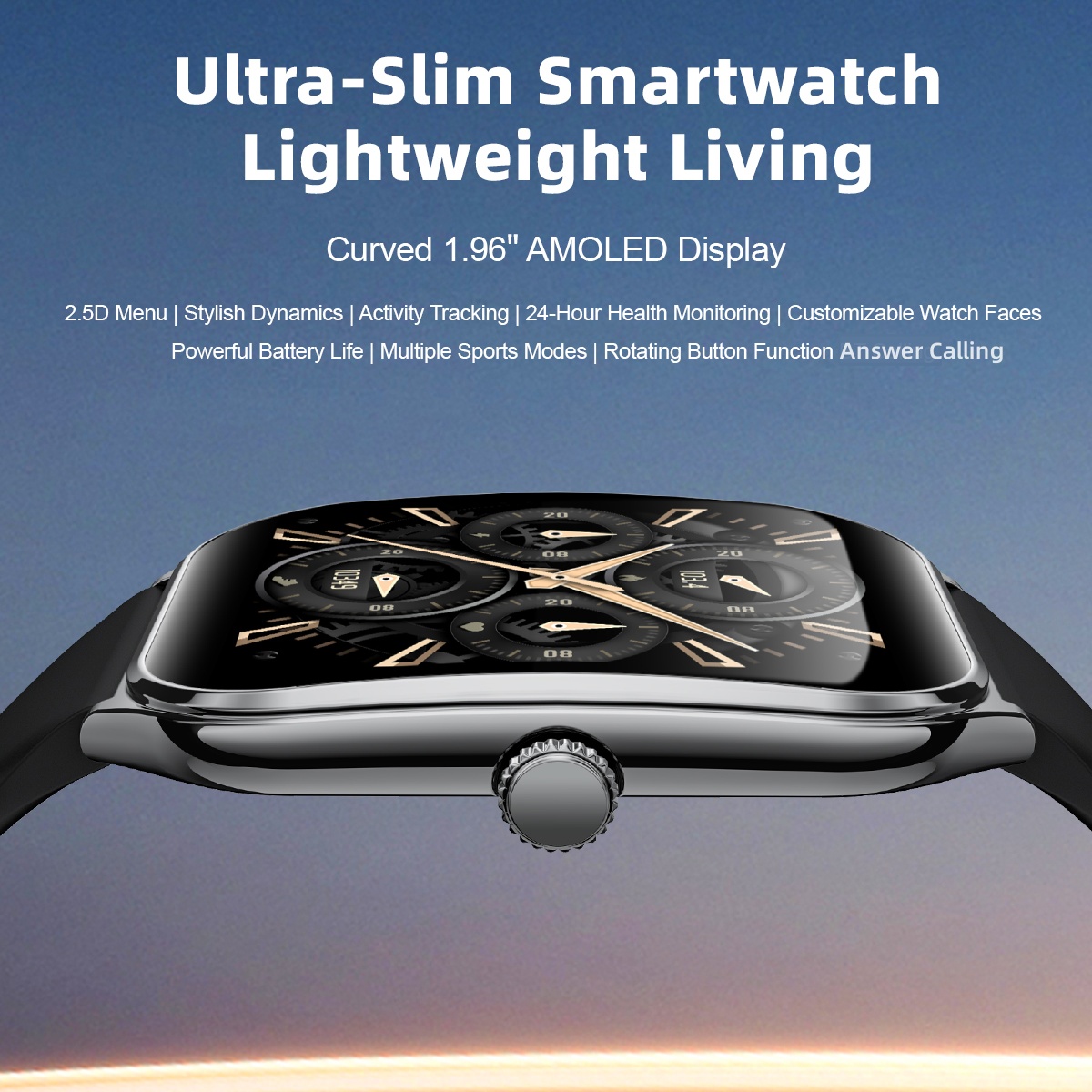 ファッション超スリム Amoled スマートウォッチ 1.9 - Smartwatch Slim Watches For Men のレビューと価格