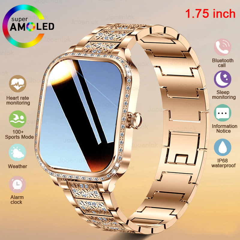 新しいファッション女性のスマートウォッチ心拍数 1.75 イ - Watches Ladies Smartwatch のレビューと価格