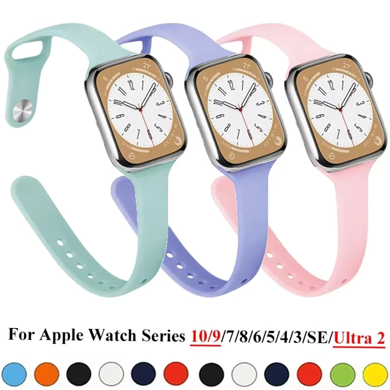 Apple Watchバンド用スリムシリコンストラップ 11 - Smartwatch Slim Watches For Men のレビューと価格