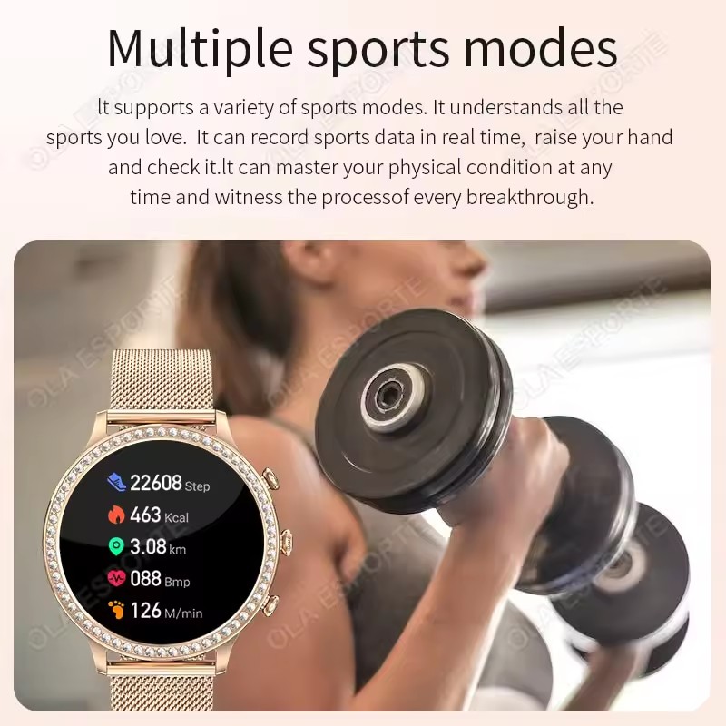 エレガントなレディーススマートウォッチ、Bluetooth通 - Smartwatch Health Watches For Women のレビューと価格