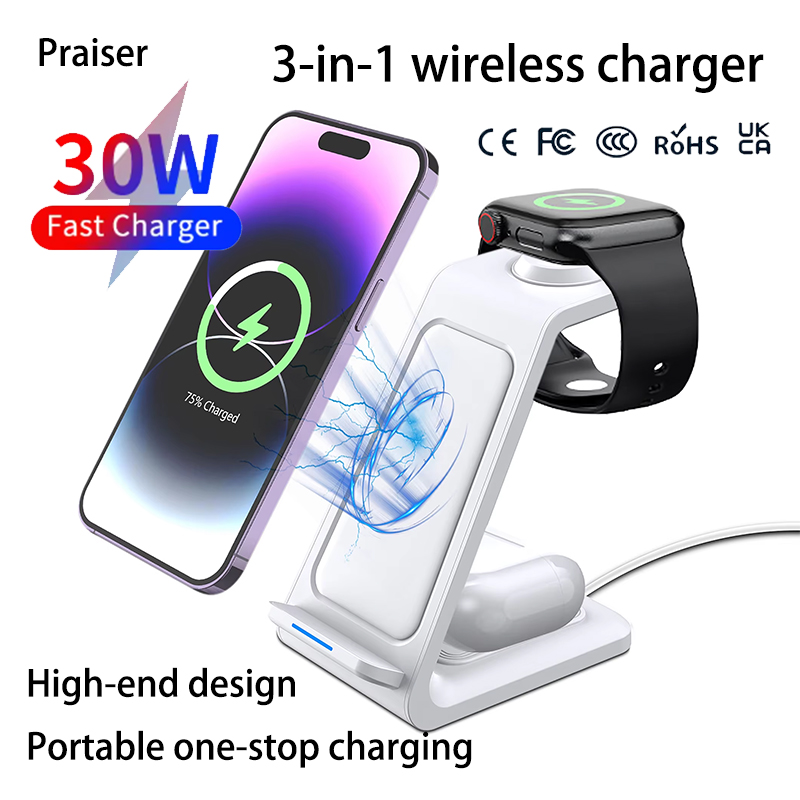 15W 3in1 ワイヤレス充電スタンド iPhone、Sa - Smartwatch Watches For Iphone のレビューと価格
