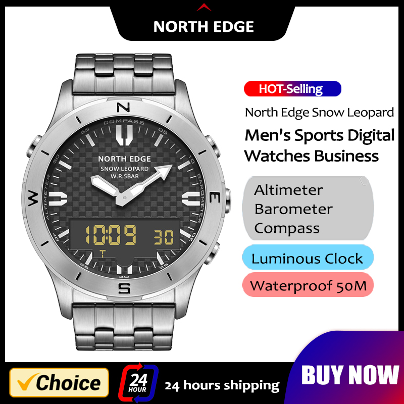 NORTH EDGE メンズ スポーツ デジタル腕時計 防水 - Altimeter Compass Watch のレビューと価格
